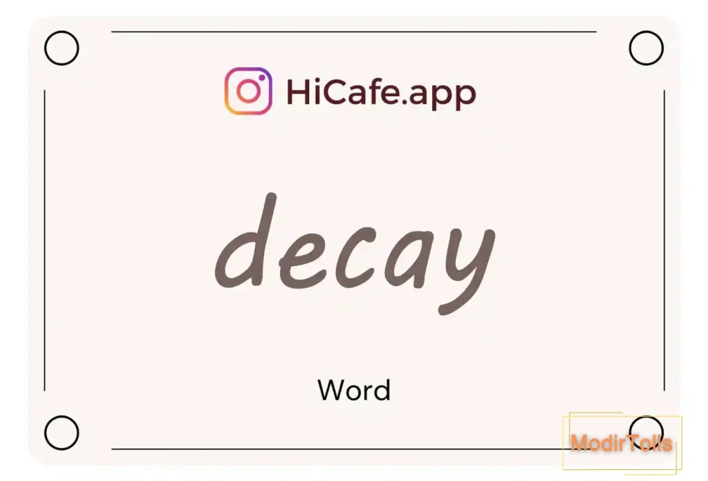 Meaning and usage of decay word