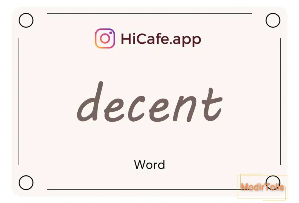 Meaning and usage of decent word
