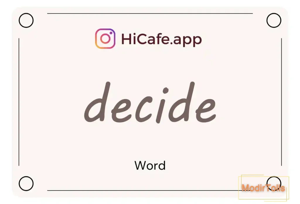 Meaning and usage of decide word