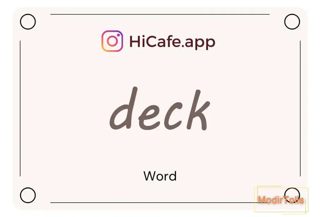 Meaning and usage of deck word