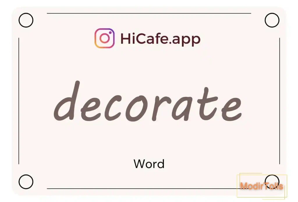 Meaning and usage of decorate word