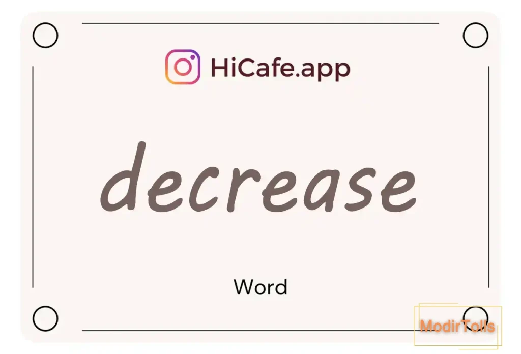 Meaning and usage of decrease word