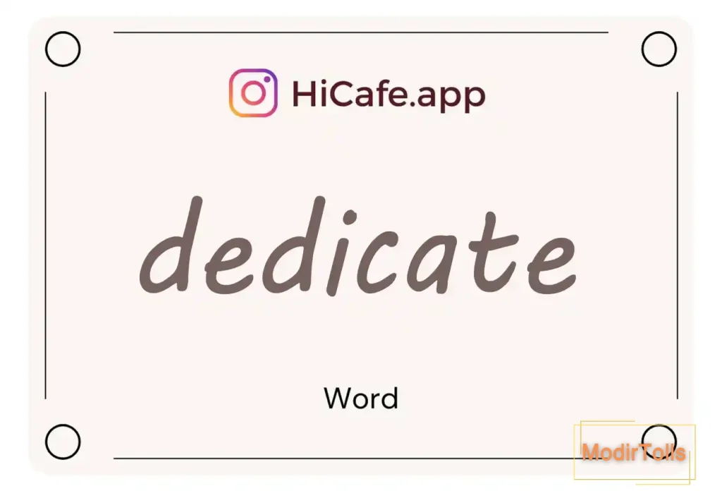 Meaning and usage of dedicate word