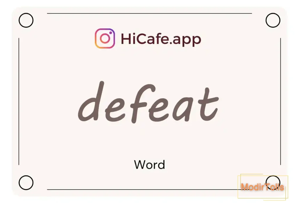 Meaning and usage of defeat word