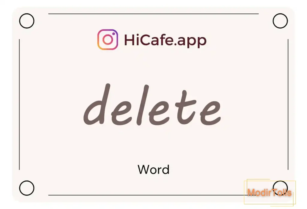 Meaning and usage of delete word