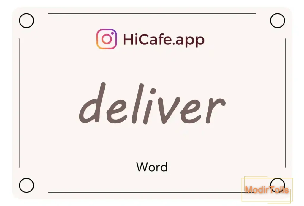 Meaning and usage of deliver word