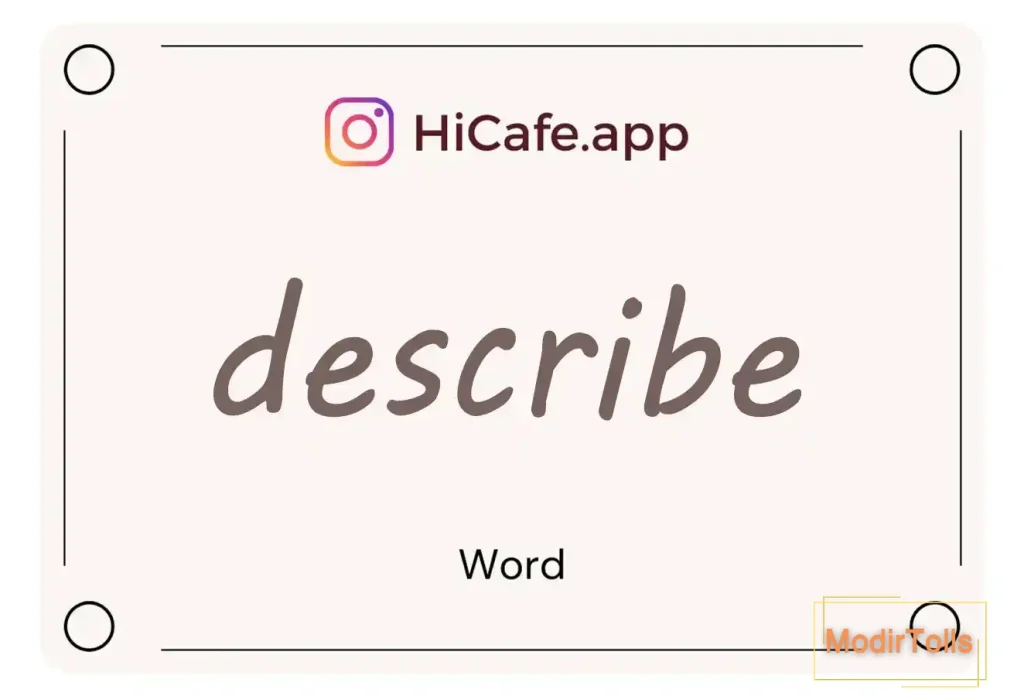 Meaning and usage of describe word