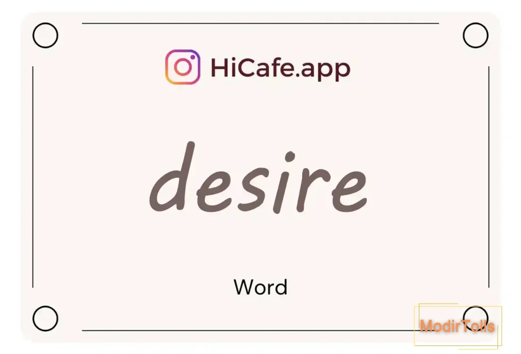 Meaning and usage of desire word