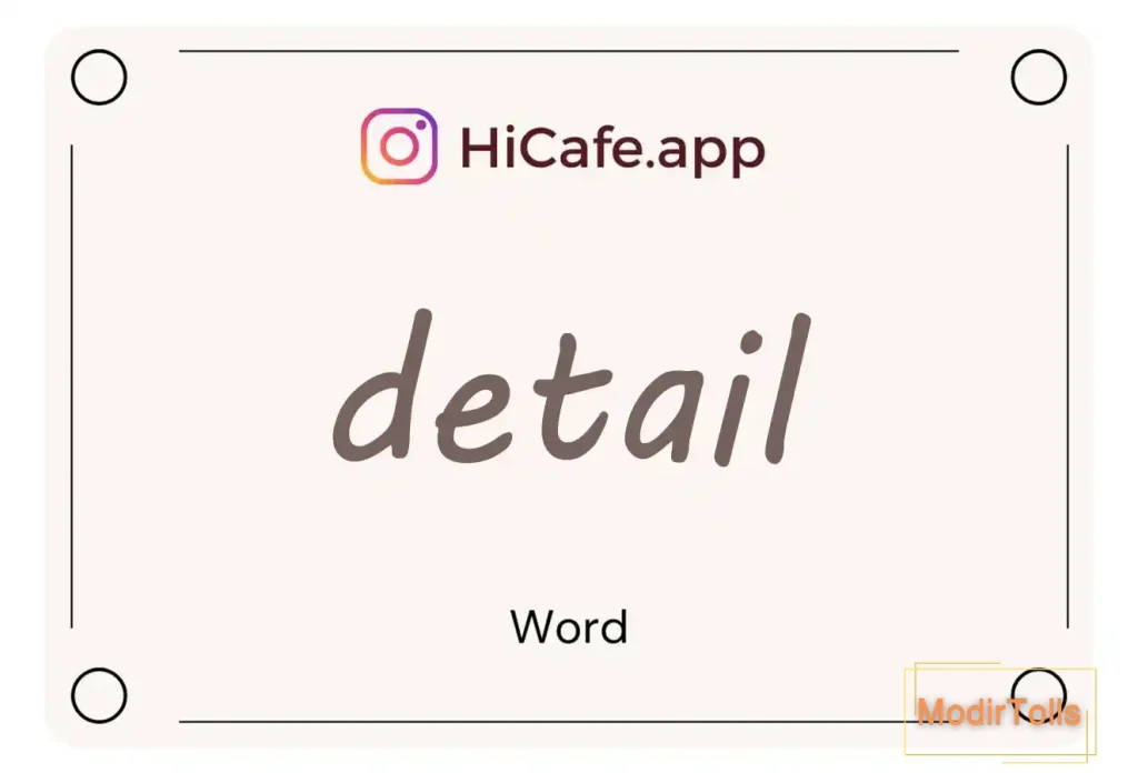 Meaning and usage of detail word