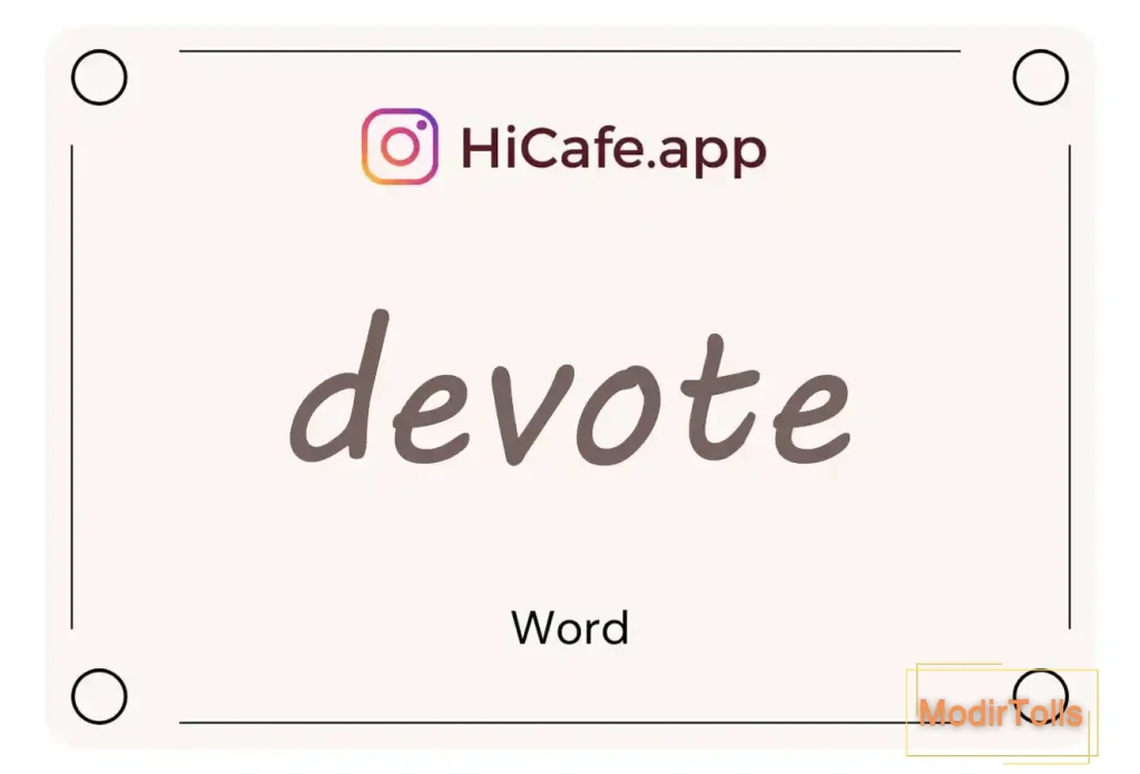 Meaning and usage of devote word