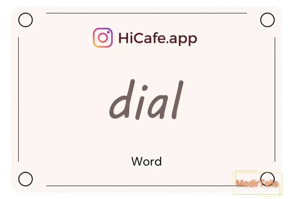 Meaning and usage of dial word