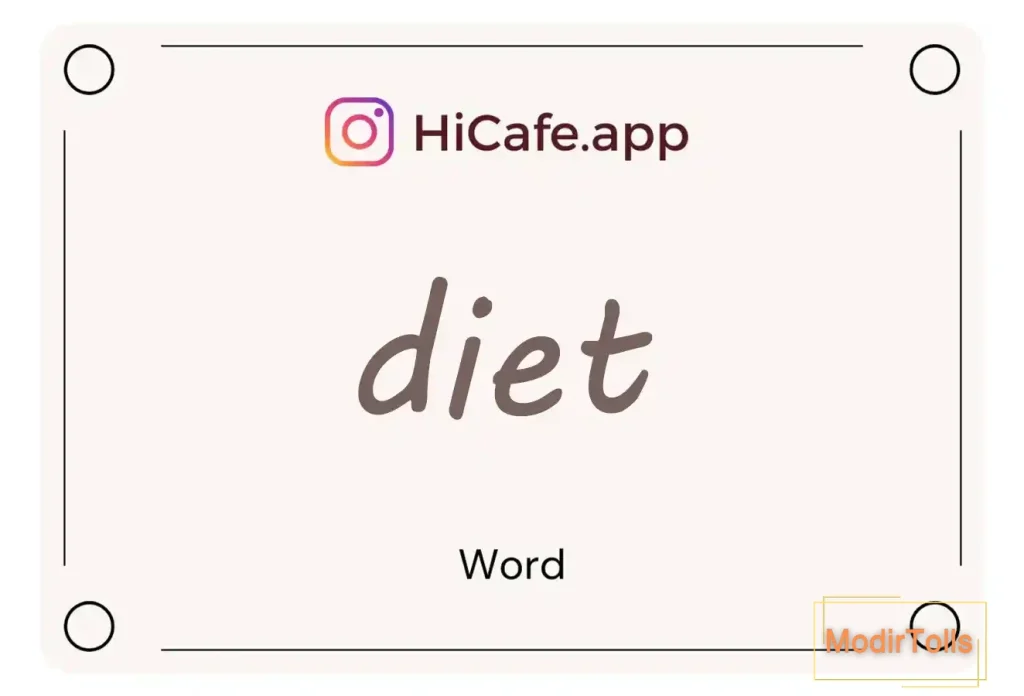 Meaning and usage of diet word