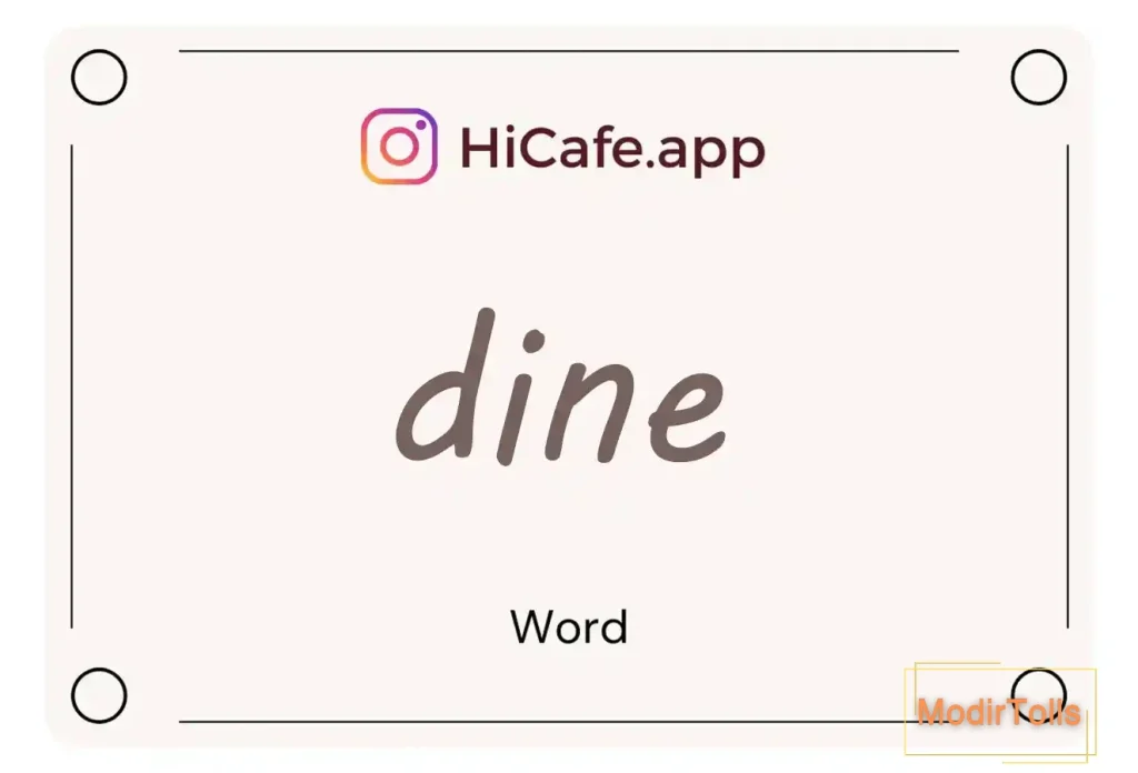 Meaning and usage of dine word