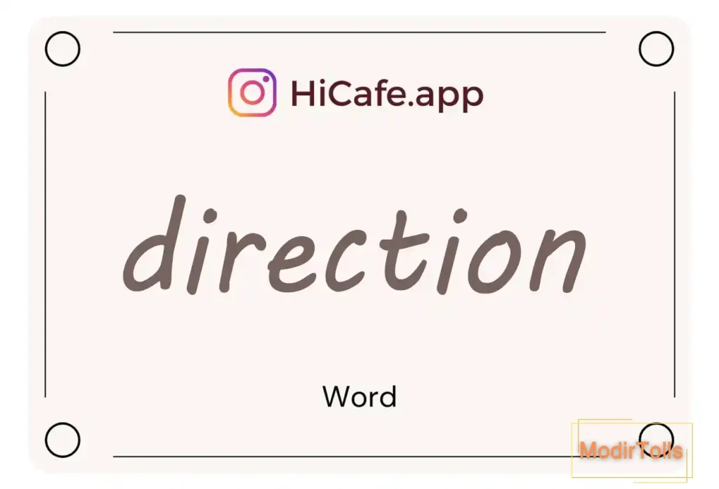 Meaning and usage of direction word