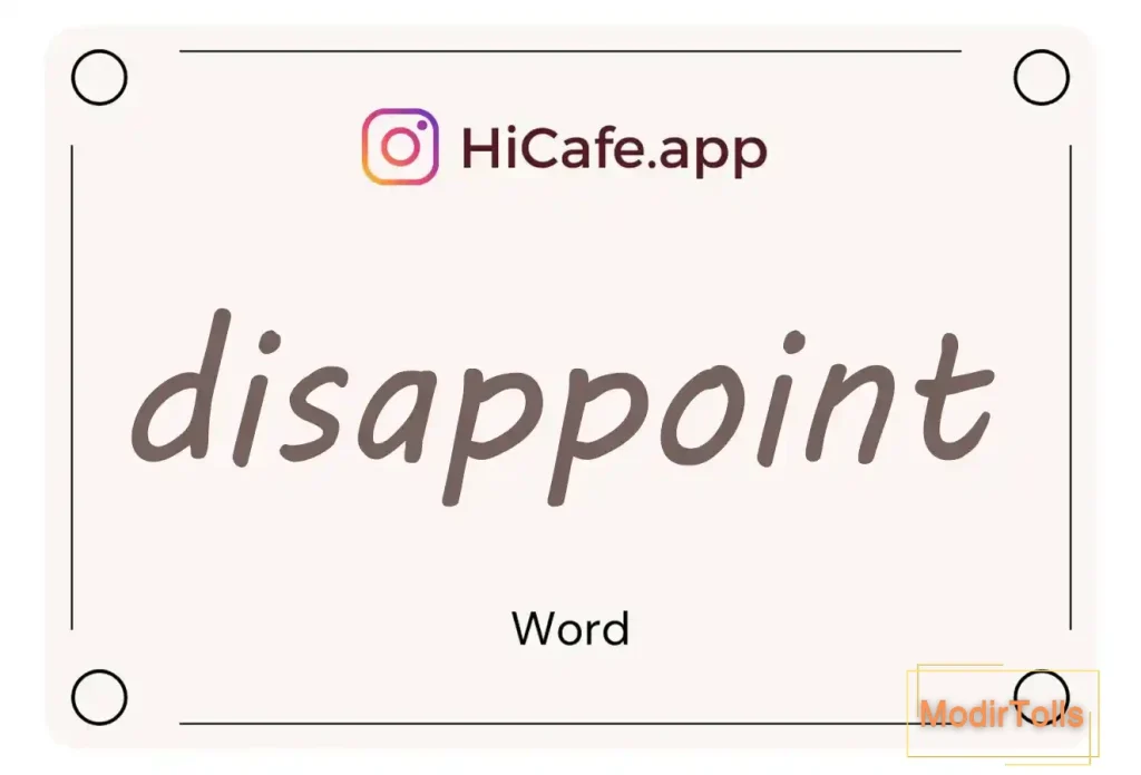 Meaning and usage of disappoint word