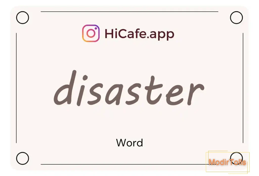 Meaning and usage of disaster word