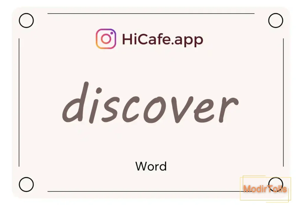 Meaning and usage of discover word