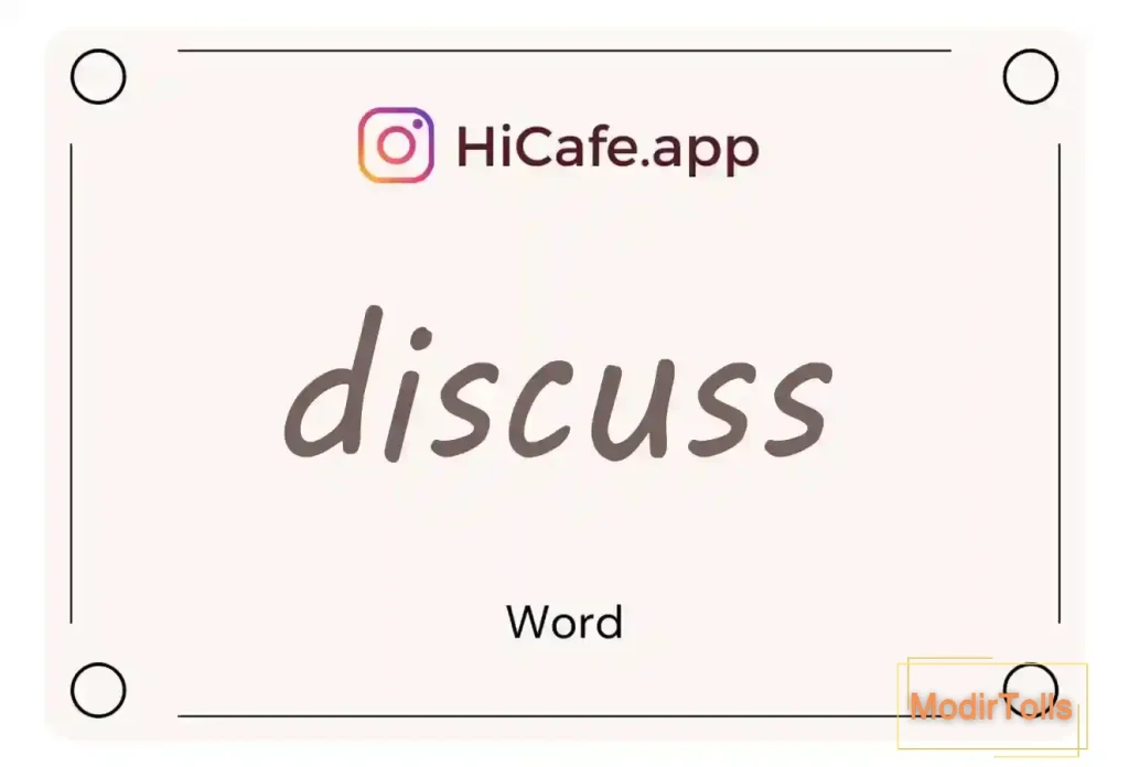 Meaning and usage of discuss word