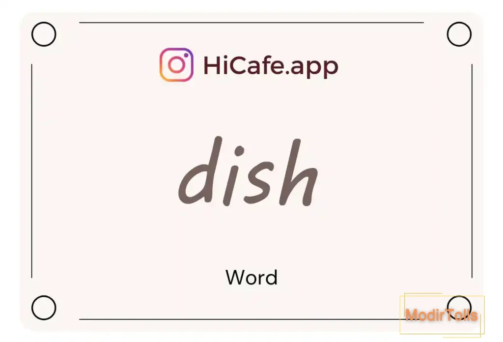 Meaning and usage of dish word