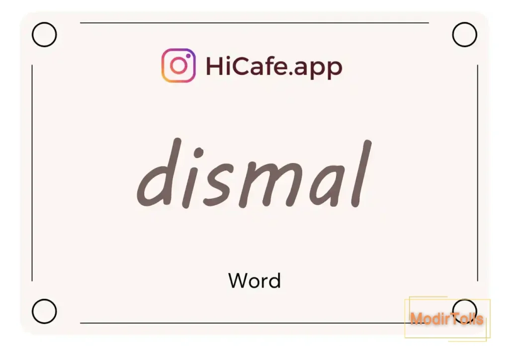 Meaning and usage of dismal word