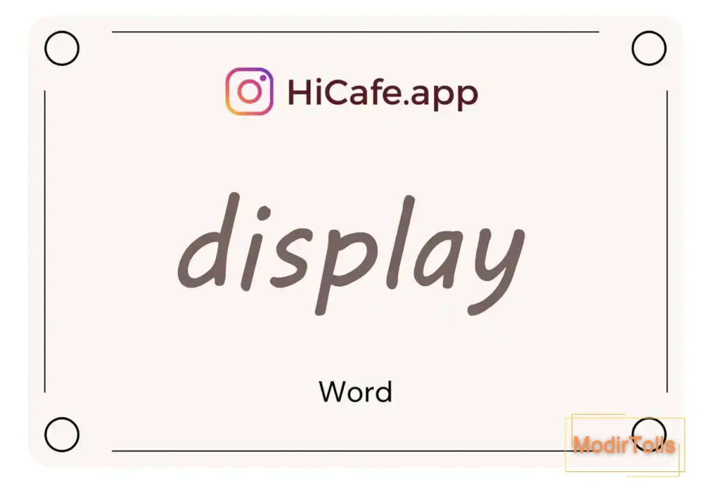 Meaning and usage of display word