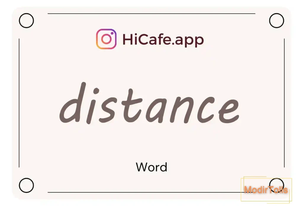 Meaning and usage of distance word