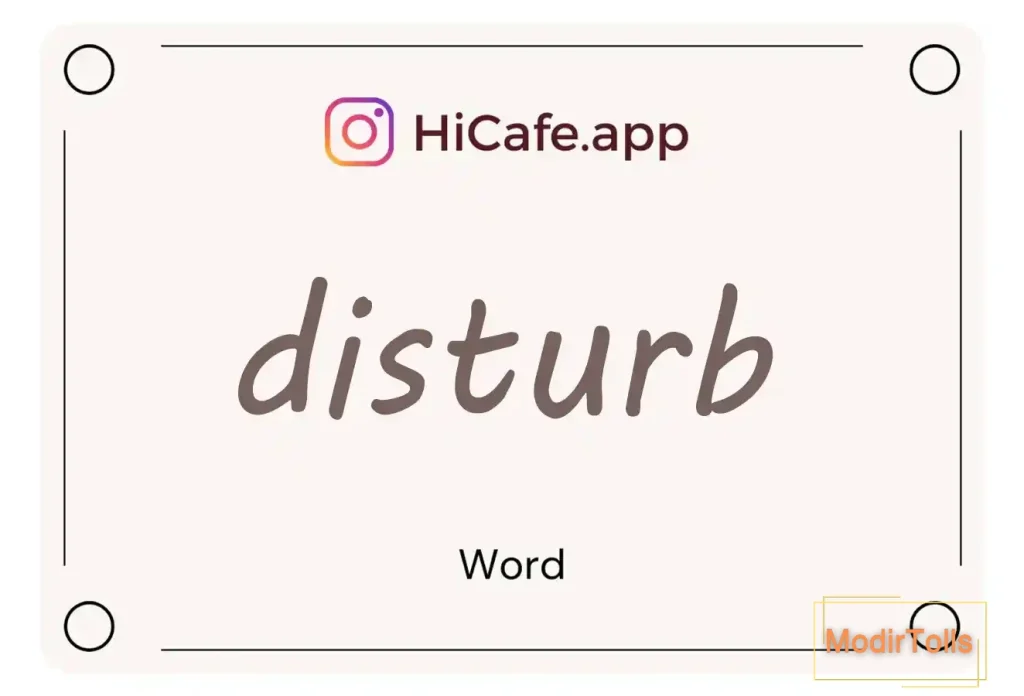 Meaning and usage of disturb word