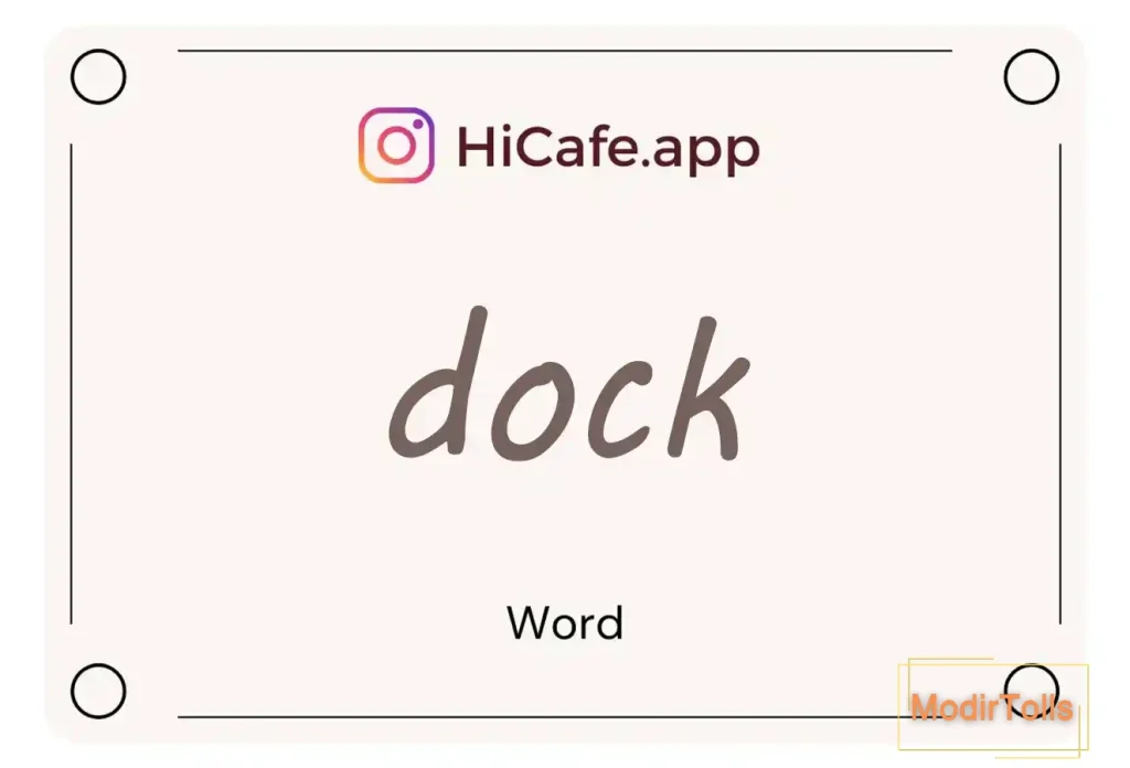 Meaning and usage of dock word