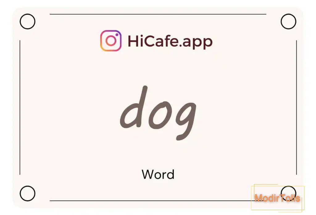 Meaning and usage of dog word