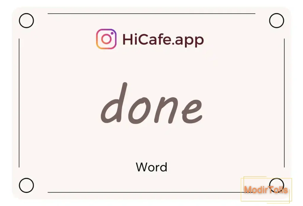 Meaning and usage of done word