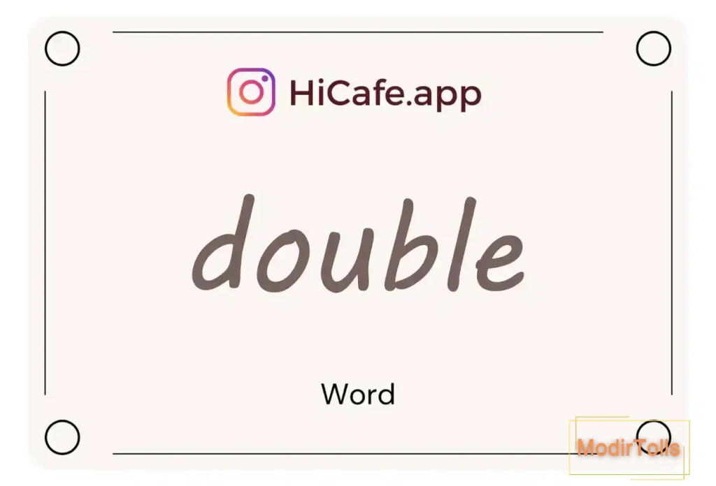 Meaning and usage of double word