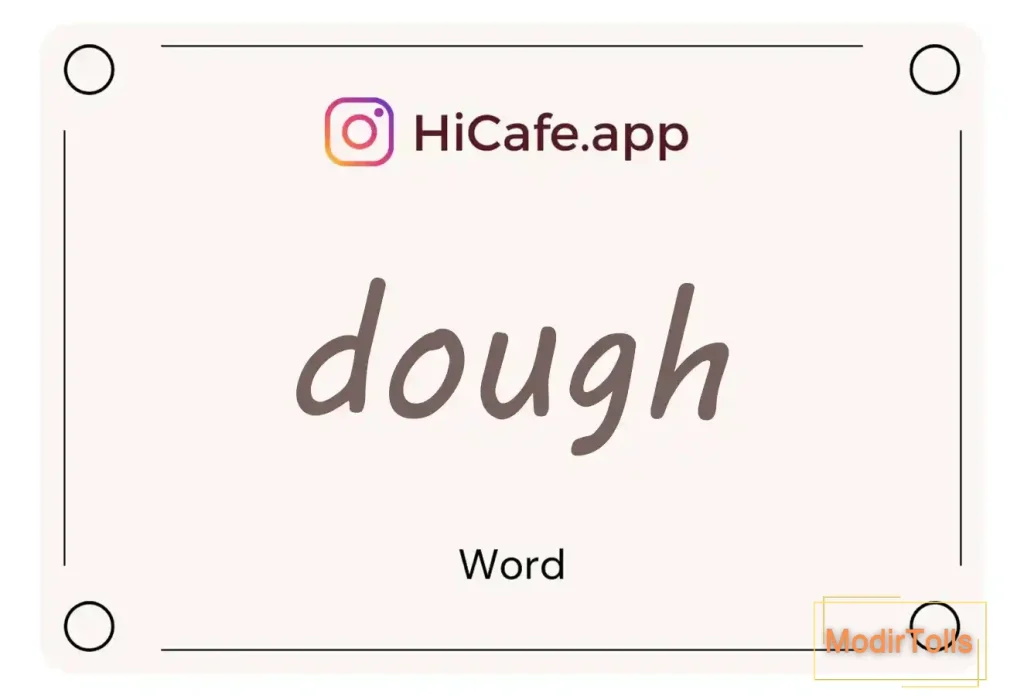 Meaning and usage of dough word