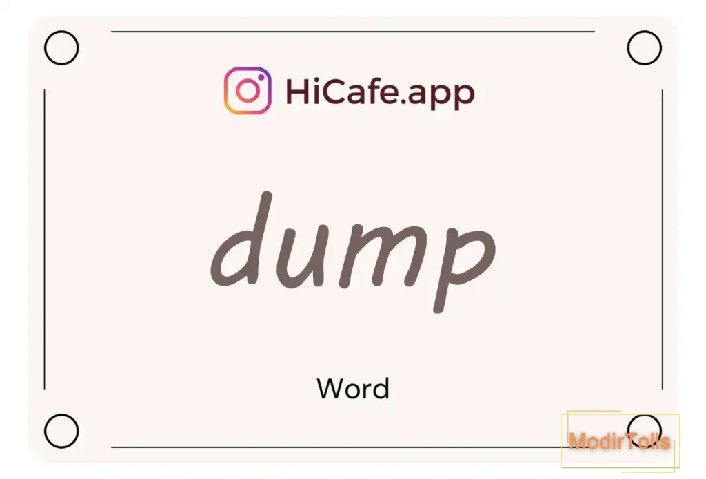 Meaning and usage of dump word