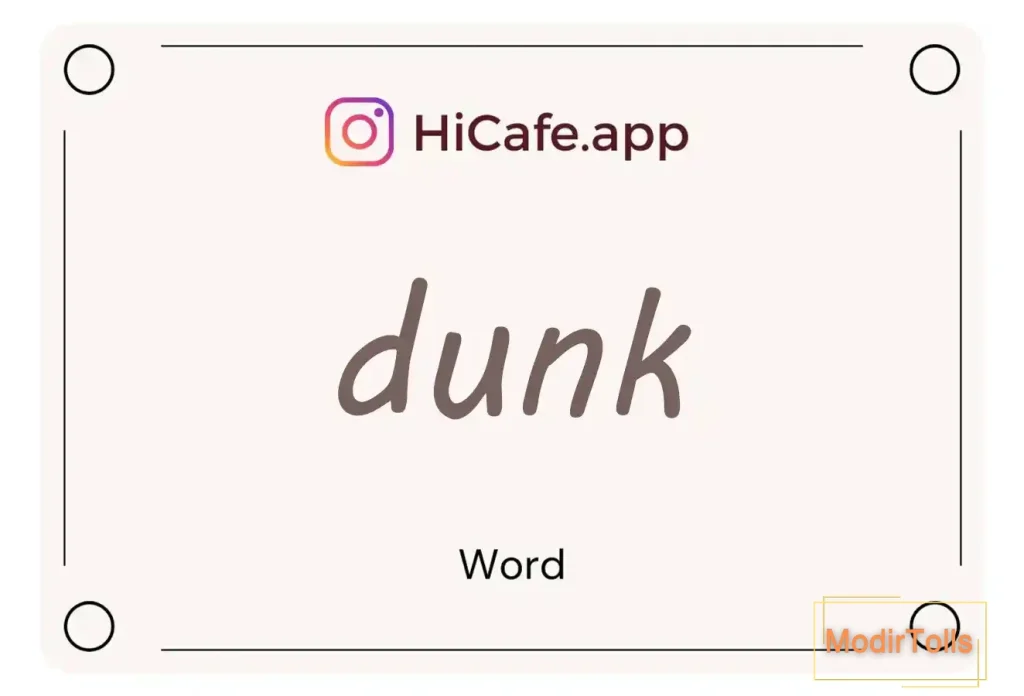 Meaning and usage of dunk word