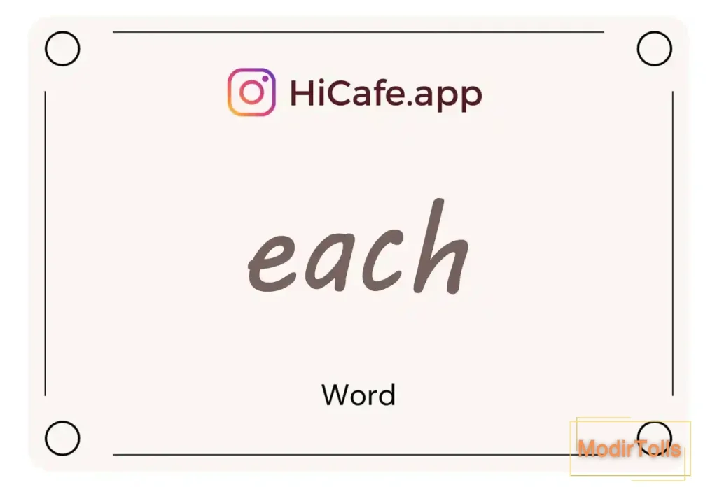 Meaning and usage of each word