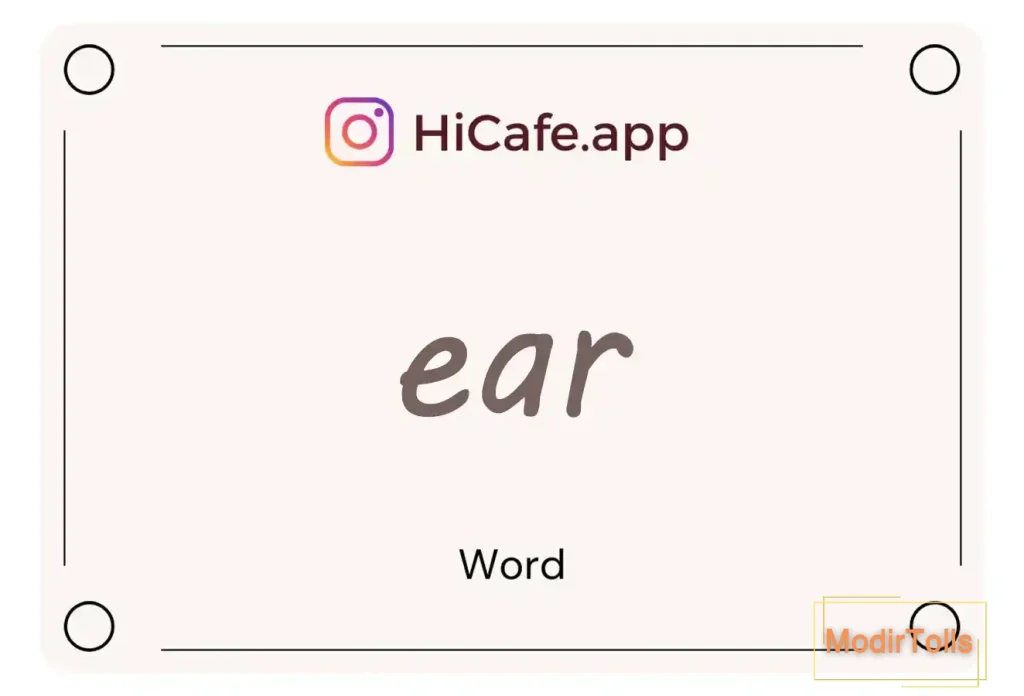 Meaning and usage of ear word