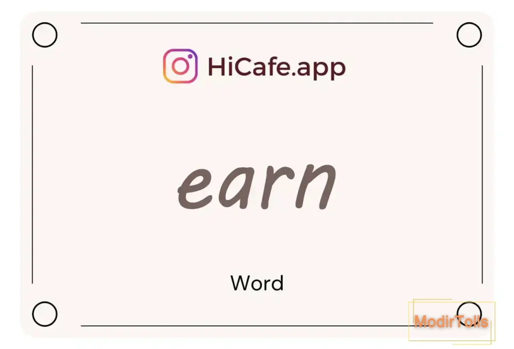 Meaning and usage of earn word