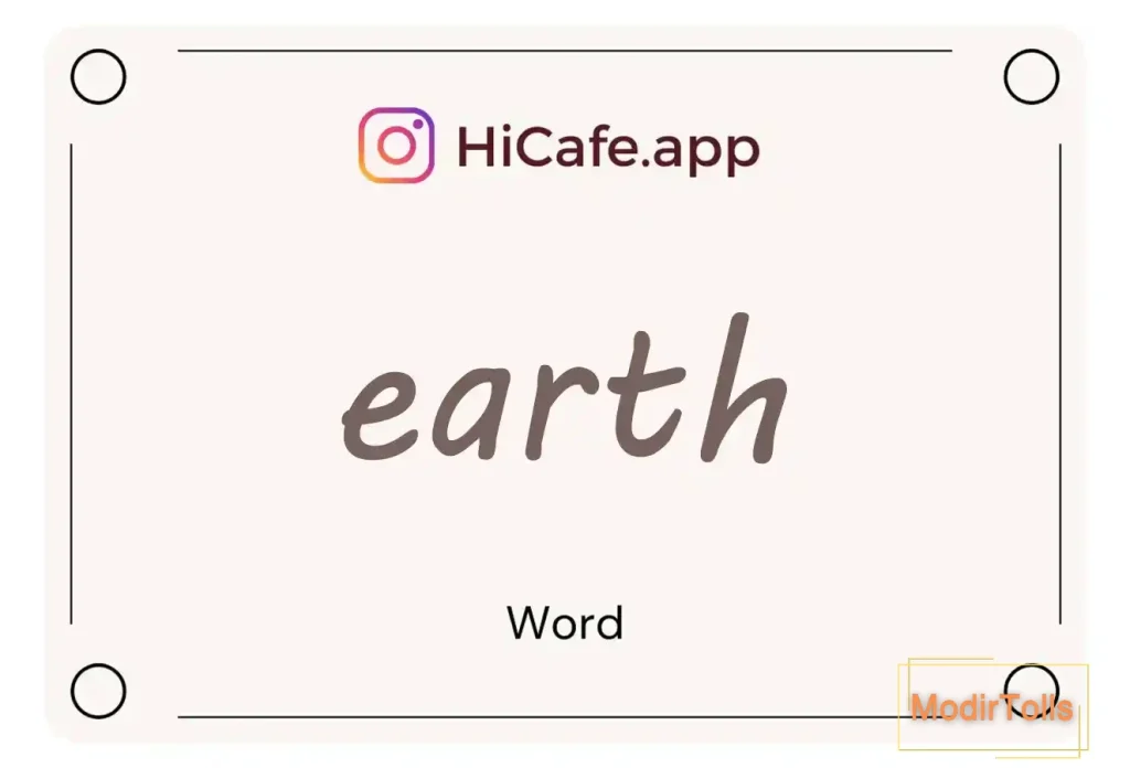 Meaning and usage of earth word