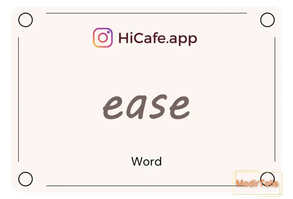Meaning and usage of ease word