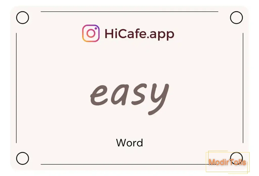 Meaning and usage of easy word