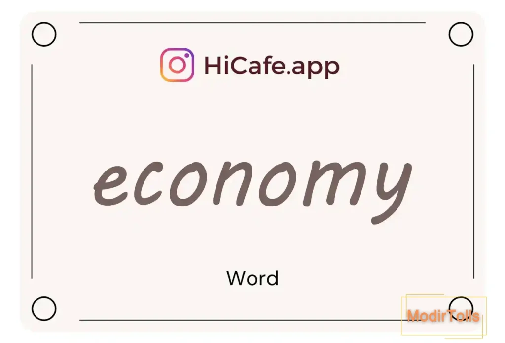 Meaning and usage of economy word