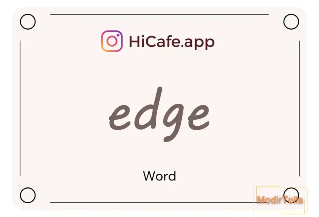 Meaning and usage of edge word