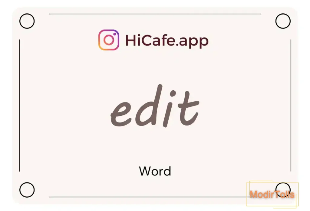 Meaning and usage of edit word