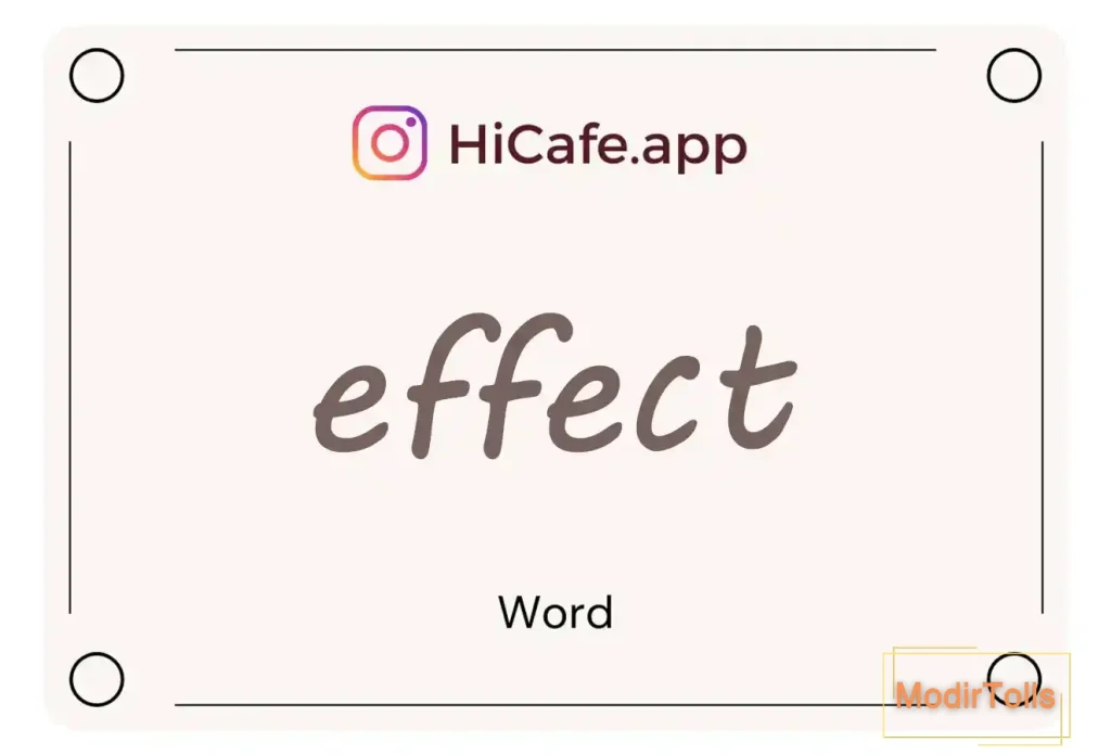 Meaning and usage of effect word