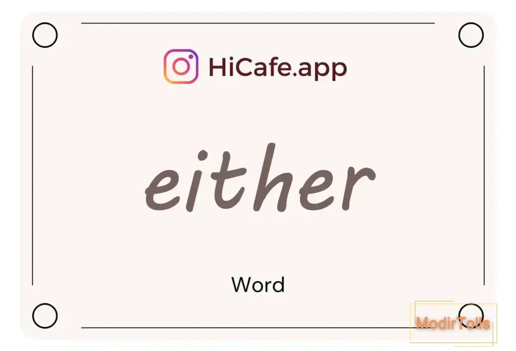 Meaning and usage of either word
