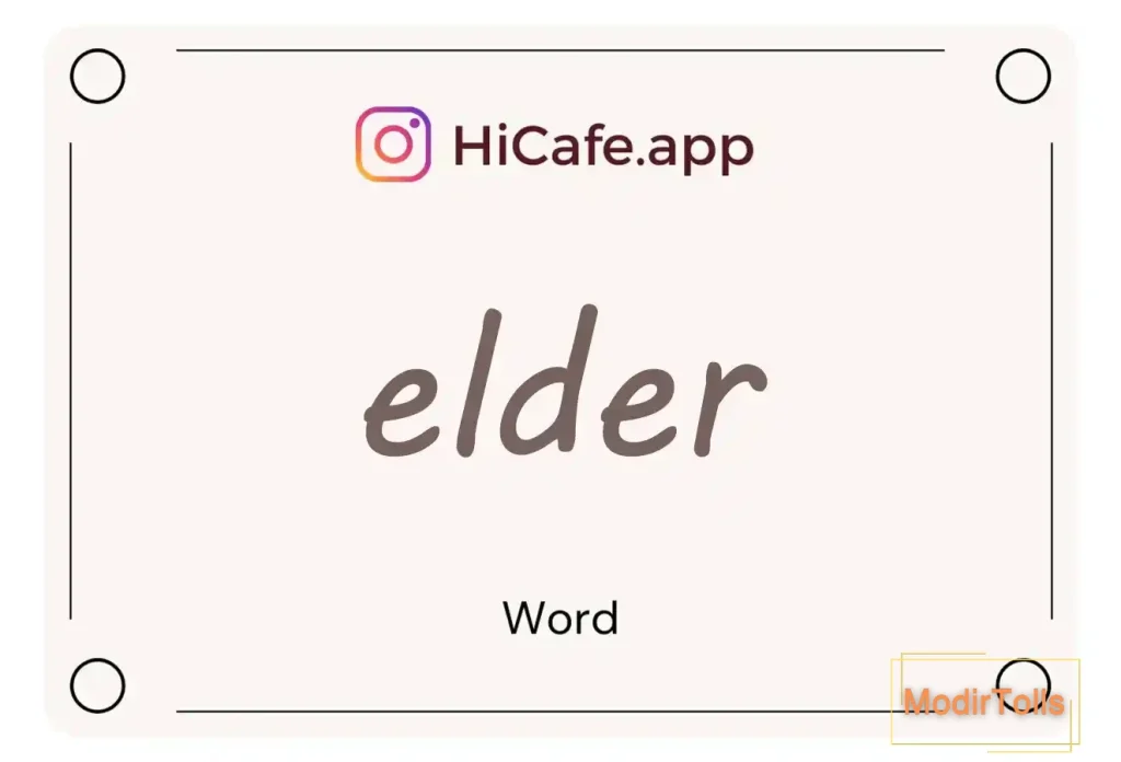 Meaning and usage of elder word