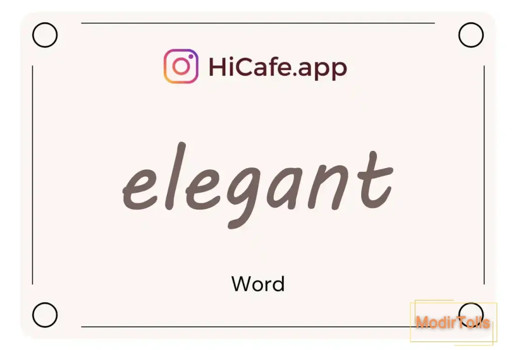 Meaning and usage of elegant word