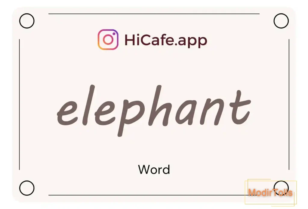 Meaning and usage of elephant word
