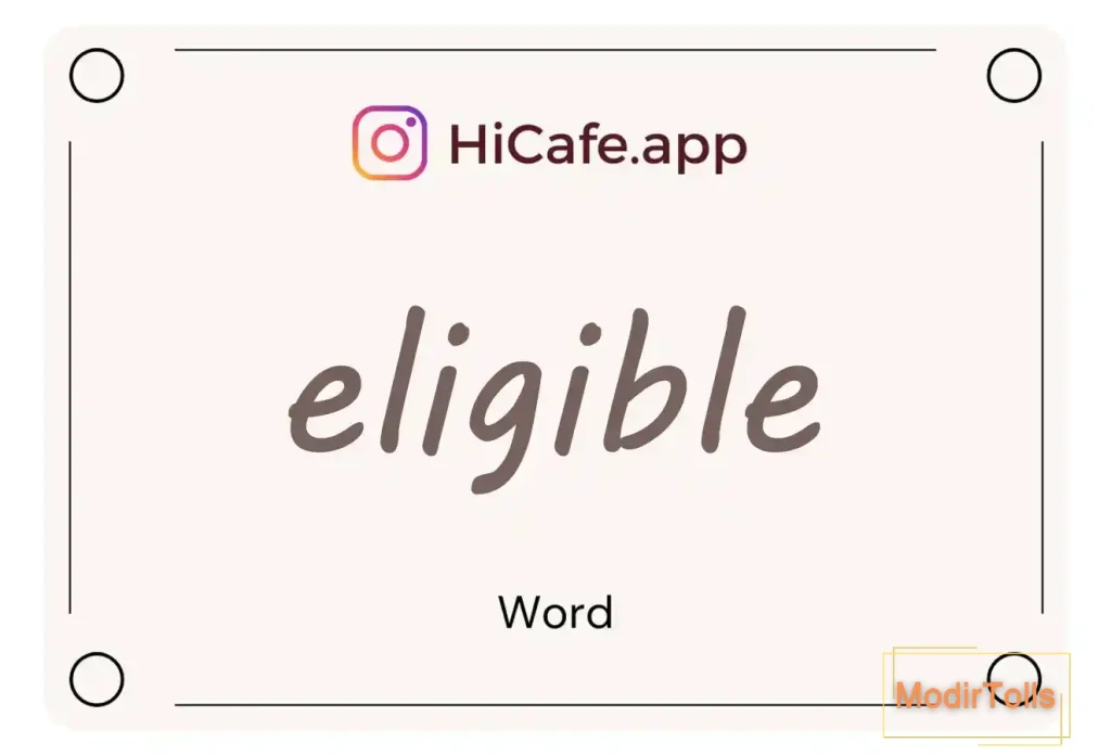 Meaning and usage of eligible word