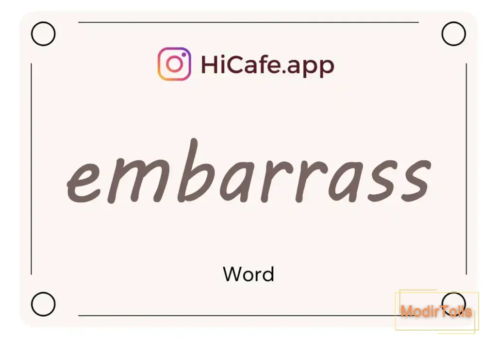 Meaning and usage of embarrass word